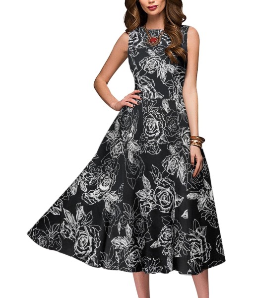 Simple Flavor Women's Vintage Dress Sleeveless O-Neck Party Cocktail Dress