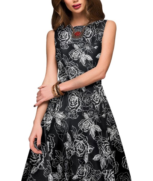 Simple Flavor Women's Vintage Dress Sleeveless O-Neck Party Cocktail Dress