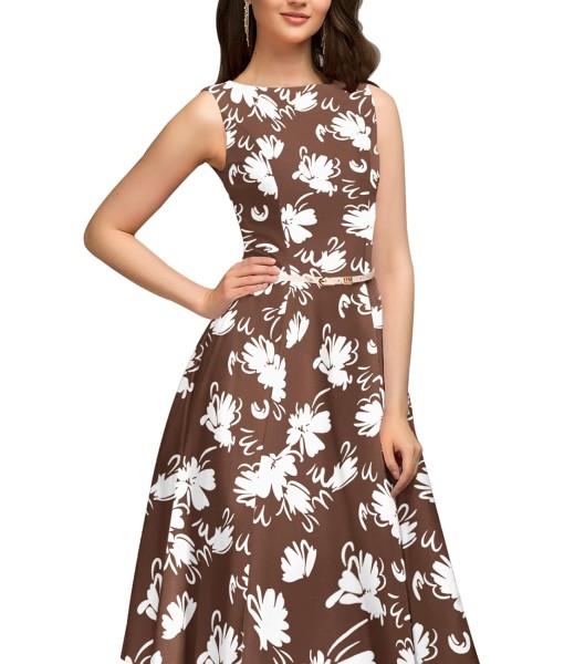 Simple Flavor Women's Vintage Dress Sleeveless O-Neck Party Cocktail Dress