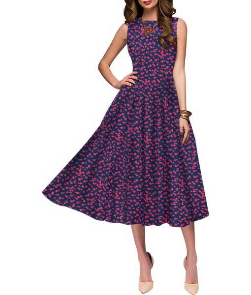 Simple Flavor Women's Vintage Dress Sleeveless O-Neck Party Cocktail Dress