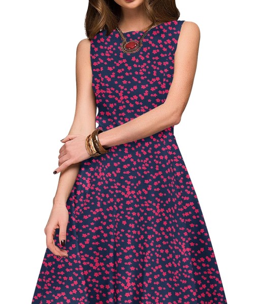 Simple Flavor Women's Vintage Dress Sleeveless O-Neck Party Cocktail Dress