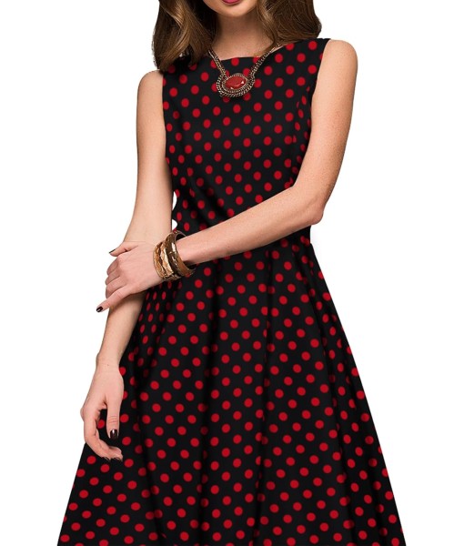 Simple Flavor Women's Vintage Dress Sleeveless O-Neck Party Cocktail Dress