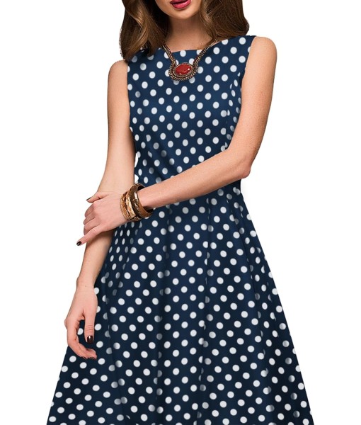 Simple Flavor Women's Vintage Dress Sleeveless O-Neck Party Cocktail Dress