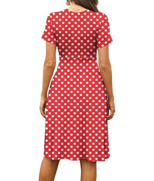 WEACZZY Women's Summer Short Sleeve Casual Dresses V-Neck Floral Party Dress with Pockets
