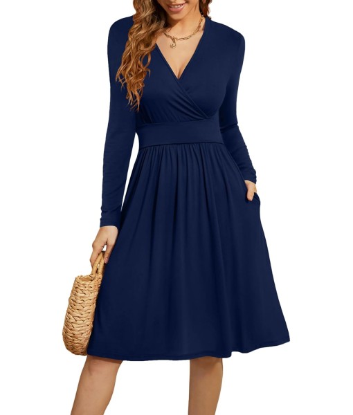 WEACZZY Women's Summer Short Sleeve Casual Dresses V-Neck Floral Party Dress with Pockets
