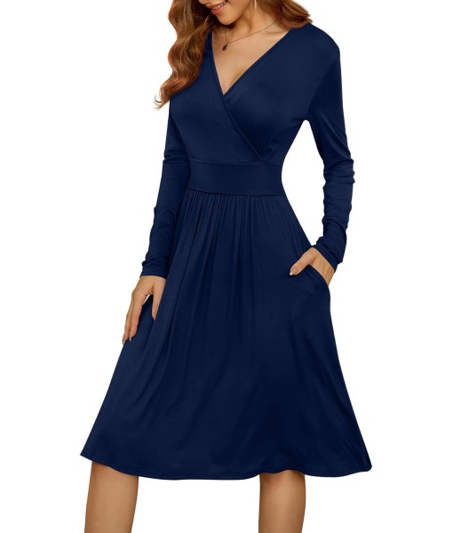 WEACZZY Women's Summer Short Sleeve Casual Dresses V-Neck Floral Party Dress with Pockets