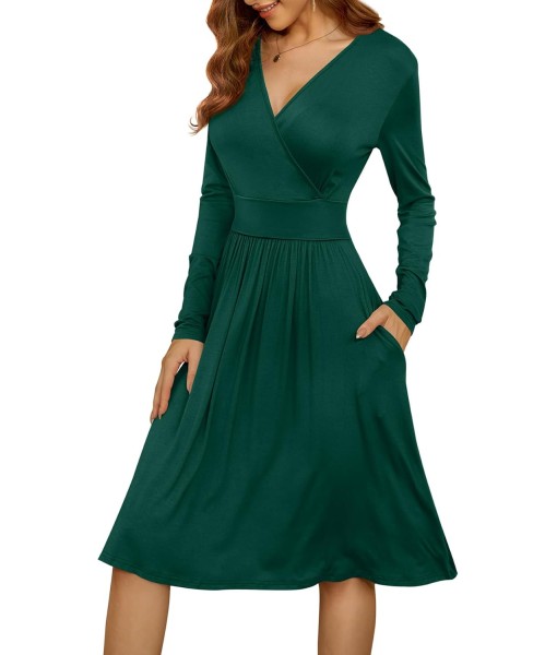 WEACZZY Women's Summer Short Sleeve Casual Dresses V-Neck Floral Party Dress with Pockets