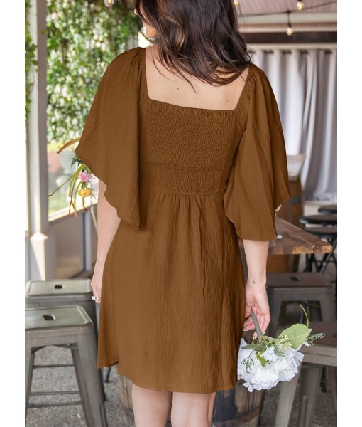 Dokotoo Womens Dresses 2025 Summer Fall Deep V Neck Elegant Bow tie Mini Dress S-XL