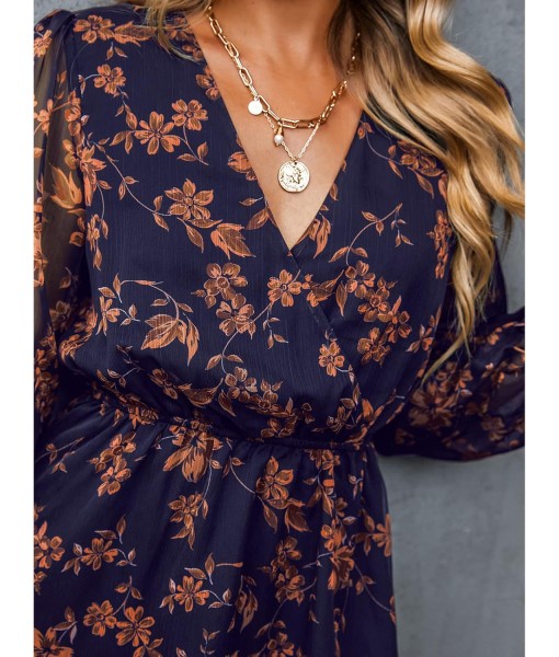 CUPSHE Women's Mini Dresses Casual Spring V Neck Chiffon Long Peasant Sleeves Flowy Summer Dress