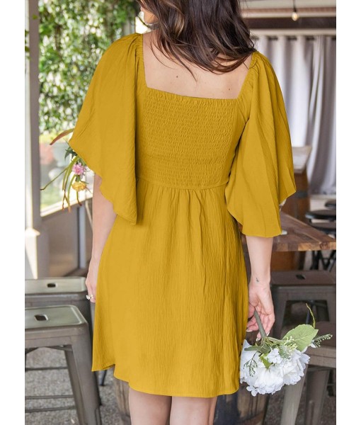 Dokotoo Womens Dresses 2025 Summer Fall Deep V Neck Elegant Bow tie Mini Dress S-XL