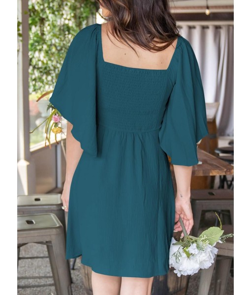 Dokotoo Womens Dresses 2025 Summer Fall Deep V Neck Elegant Bow tie Mini Dress S-XL