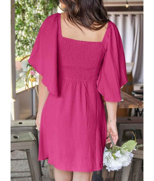 Dokotoo Womens Dresses 2025 Summer Fall Deep V Neck Elegant Bow tie Mini Dress S-XL