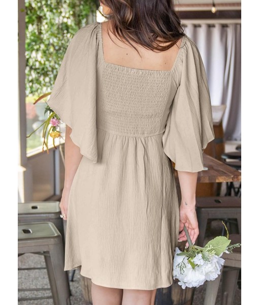 Dokotoo Womens Dresses 2025 Summer Fall Deep V Neck Elegant Bow tie Mini Dress S-XL
