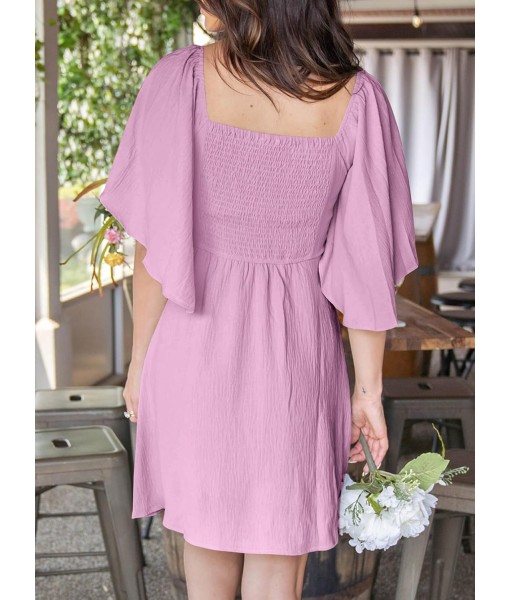 Dokotoo Womens Dresses 2025 Summer Fall Deep V Neck Elegant Bow tie Mini Dress S-XL