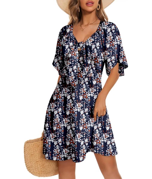 Dokotoo Womens Dresses 2025 Summer Fall Deep V Neck Elegant Bow tie Mini Dress S-XL