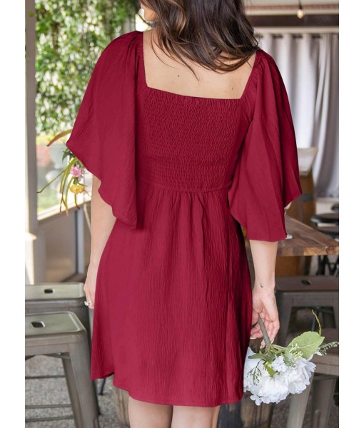Dokotoo Womens Dresses 2025 Summer Fall Deep V Neck Elegant Bow tie Mini Dress S-XL