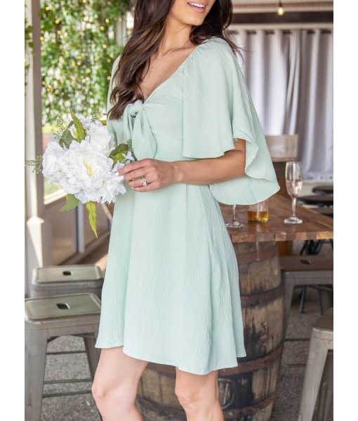 Dokotoo Womens Dresses 2025 Summer Fall Deep V Neck Elegant Bow tie Mini Dress S-XL