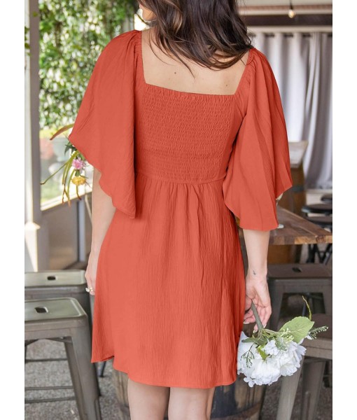 Dokotoo Womens Dresses 2025 Summer Fall Deep V Neck Elegant Bow tie Mini Dress S-XL