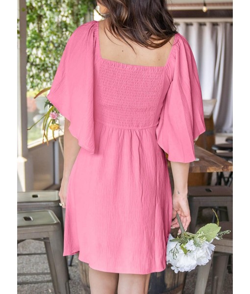 Dokotoo Womens Dresses 2025 Summer Fall Deep V Neck Elegant Bow tie Mini Dress S-XL