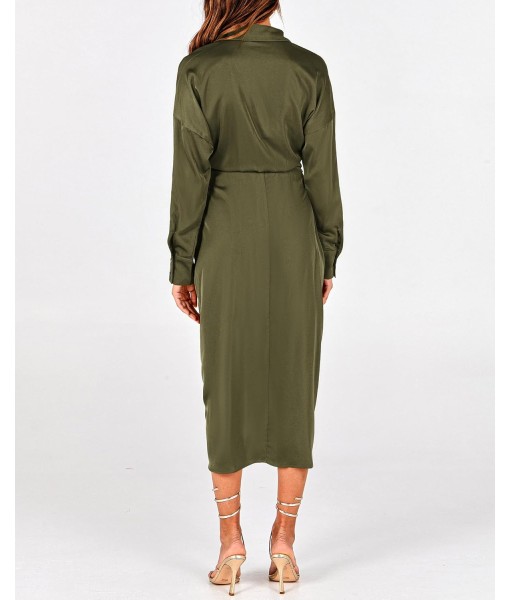 BTFBM Maxi Dresses for Women Fall 2025 Long Sleeve Lapel Neck Button Down Elegant Satin Belted Ruched Summer Shirt Dress