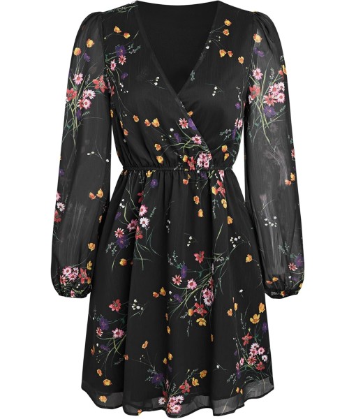 CUPSHE Women's Mini Dresses Casual Spring V Neck Chiffon Long Peasant Sleeves Flowy Summer Dress