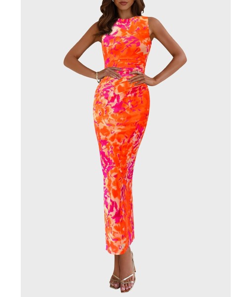 PRETTYGARDEN Wedding Guest Dresses for Women 2025 Summer Spring Floral Bodycon Sleeveless Mesh Maxi Long Dress