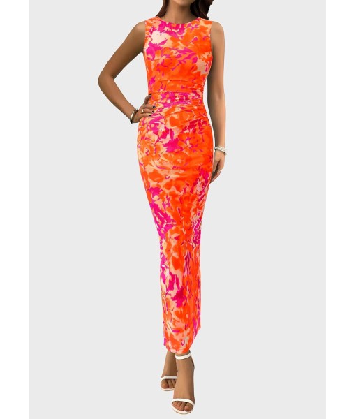 PRETTYGARDEN Wedding Guest Dresses for Women 2025 Summer Spring Floral Bodycon Sleeveless Mesh Maxi Long Dress