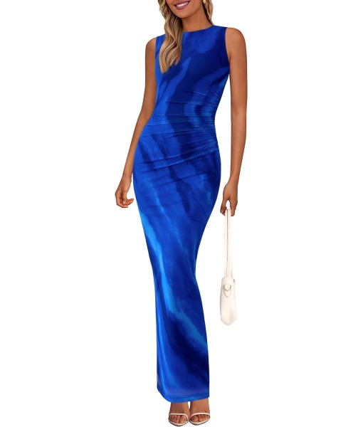 PRETTYGARDEN Wedding Guest Dresses for Women 2025 Summer Spring Floral Bodycon Sleeveless Mesh Maxi Long Dress