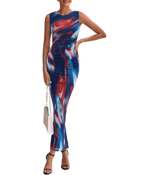 PRETTYGARDEN Wedding Guest Dresses for Women 2025 Summer Spring Floral Bodycon Sleeveless Mesh Maxi Long Dress