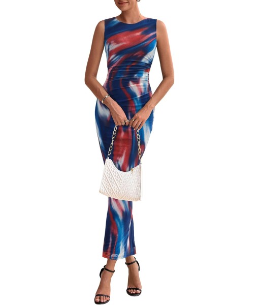 PRETTYGARDEN Wedding Guest Dresses for Women 2025 Summer Spring Floral Bodycon Sleeveless Mesh Maxi Long Dress