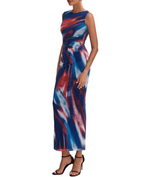 PRETTYGARDEN Wedding Guest Dresses for Women 2025 Summer Spring Floral Bodycon Sleeveless Mesh Maxi Long Dress