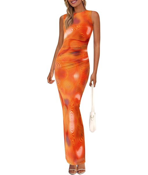 PRETTYGARDEN Wedding Guest Dresses for Women 2025 Summer Spring Floral Bodycon Sleeveless Mesh Maxi Long Dress
