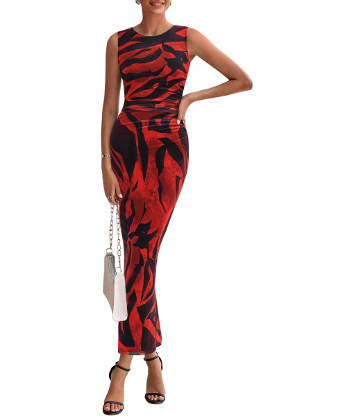 PRETTYGARDEN Wedding Guest Dresses for Women 2025 Summer Spring Floral Bodycon Sleeveless Mesh Maxi Long Dress