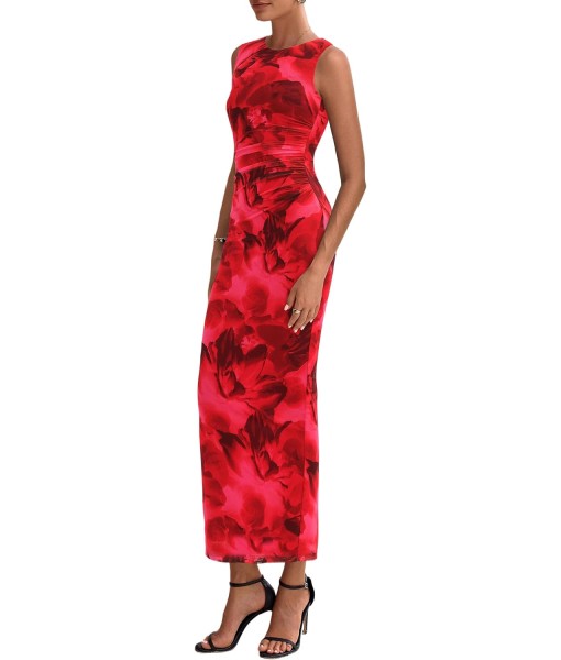 PRETTYGARDEN Wedding Guest Dresses for Women 2025 Summer Spring Floral Bodycon Sleeveless Mesh Maxi Long Dress