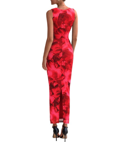 PRETTYGARDEN Wedding Guest Dresses for Women 2025 Summer Spring Floral Bodycon Sleeveless Mesh Maxi Long Dress