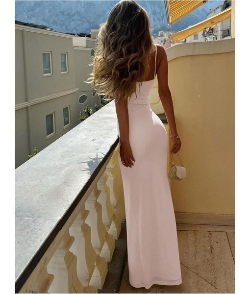 SOLY HUX Women's Maxi Dress V Neck Spaghetti Strap Bodycon Long Cami Dresses