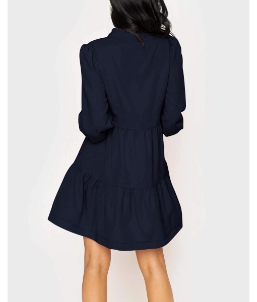 Imily Bela Womens Fall Long Sleeve Tunic Dress Casual V Neck Loose Ruffle Tiered Dress