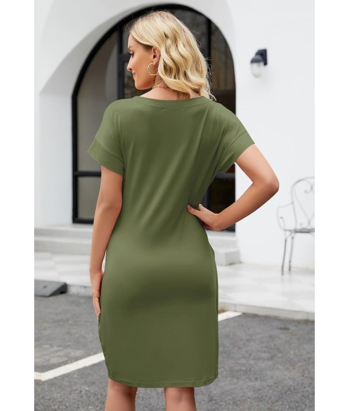 MEROKEETY Women's Summer Striped Short Sleeve T Shirt Dress Casual Tie Waist with Pockets