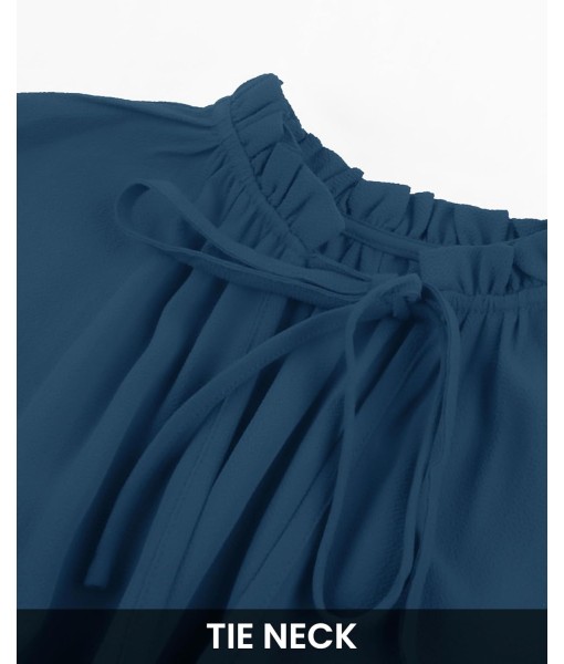 BTFBM Long Sleeve Fall Dresses for Women 2025 Summer Casual Tie Neck Ruffle Tiered A Line Wedding Guest Short Mini Dress