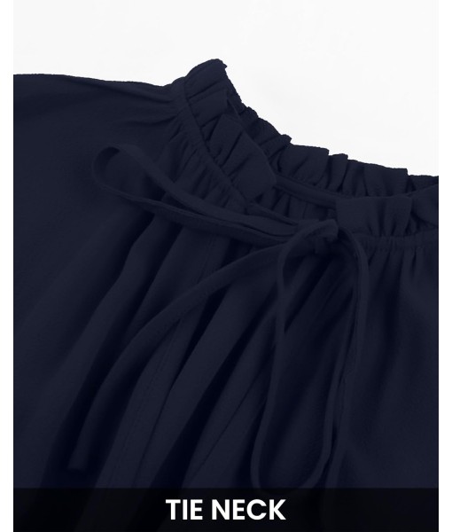 BTFBM Long Sleeve Fall Dresses for Women 2025 Summer Casual Tie Neck Ruffle Tiered A Line Wedding Guest Short Mini Dress