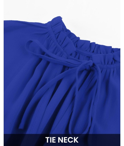 BTFBM Long Sleeve Fall Dresses for Women 2025 Summer Casual Tie Neck Ruffle Tiered A Line Wedding Guest Short Mini Dress