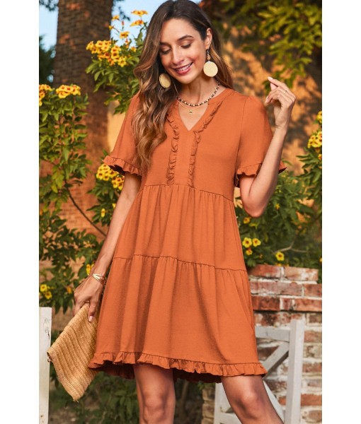 Dokotoo Womens Dresses 2025 Summer Spring V Neck Short Sleeve Casual A Line Flowy Swing Shift Dress Mini Dress