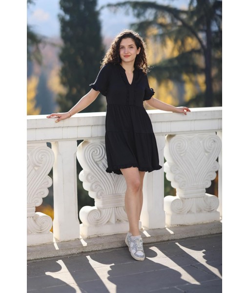 Dokotoo Womens Dresses 2025 Summer Spring V Neck Short Sleeve Casual A Line Flowy Swing Shift Dress Mini Dress