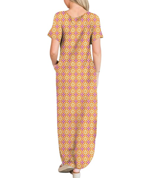 ANRABESS Womens Summer Maxi Dress Short Sleeve Casual Loose Long T Shirt Dresses Split Vacation Beach Sundress Travel Outfits