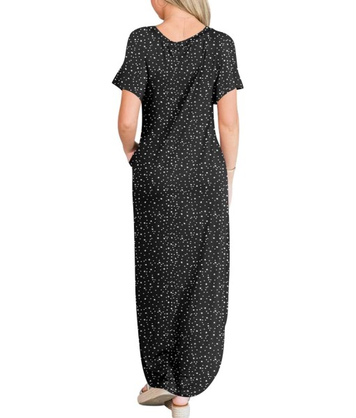 ANRABESS Womens Summer Maxi Dress Short Sleeve Casual Loose Long T Shirt Dresses Split Vacation Beach Sundress Travel Outfits