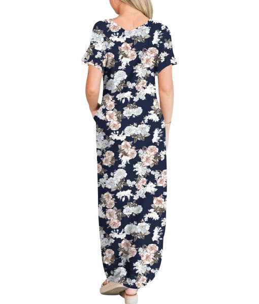 ANRABESS Womens Summer Maxi Dress Short Sleeve Casual Loose Long T Shirt Dresses Split Vacation Beach Sundress Travel Outfits