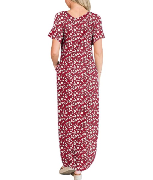 ANRABESS Womens Summer Maxi Dress Short Sleeve Casual Loose Long T Shirt Dresses Split Vacation Beach Sundress Travel Outfits