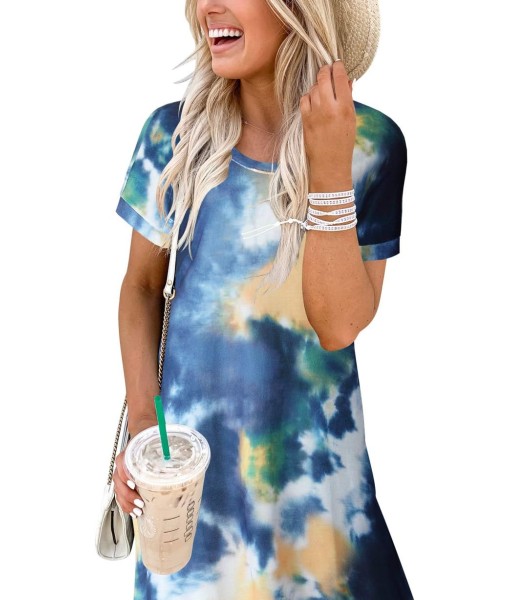ANRABESS Womens Summer Maxi Dress Short Sleeve Casual Loose Long T Shirt Dresses Split Vacation Beach Sundress Travel Outfits
