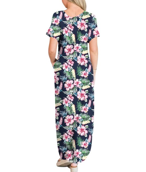 ANRABESS Womens Summer Maxi Dress Short Sleeve Casual Loose Long T Shirt Dresses Split Vacation Beach Sundress Travel Outfits