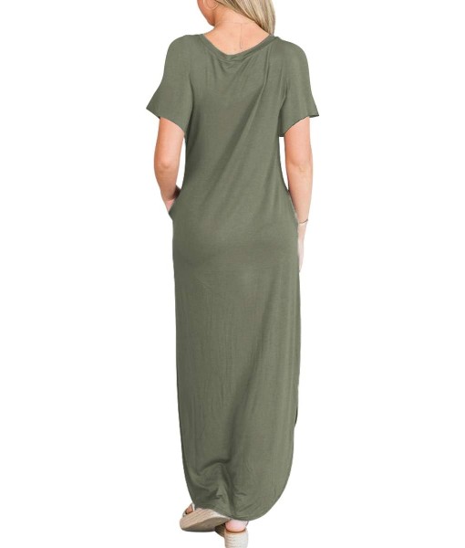ANRABESS Womens Summer Maxi Dress Short Sleeve Casual Loose Long T Shirt Dresses Split Vacation Beach Sundress Travel Outfits